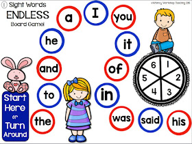 FREE Giant Sight Words Game Board and Vowels Desk Strips