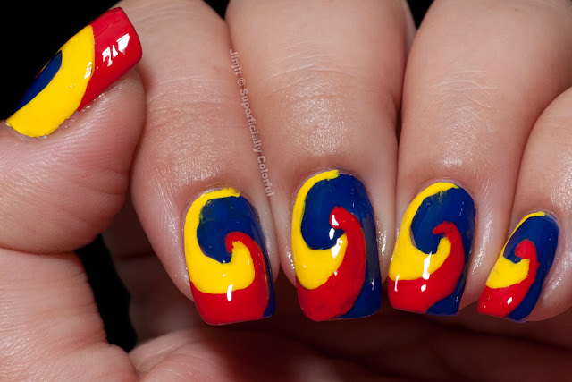 Orly Sunshine Fiery Red True Blue Freehand