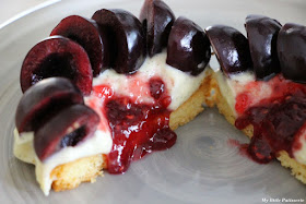 Tarte aux cerises framboise crémeux vanille