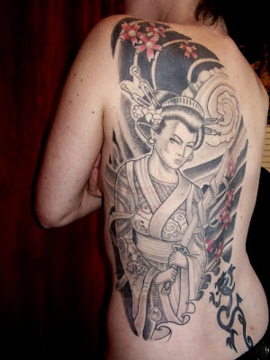 Japanese Geisha Tattoo On Side Body