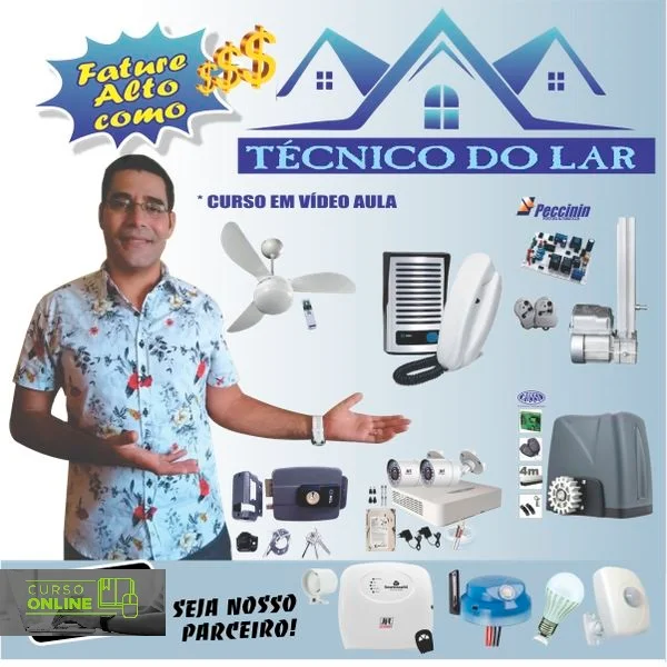 Curso Online Técnico do Lar - Curso Livre de Segurança Eletrônica CFTV,  Sensores  e Automatizações