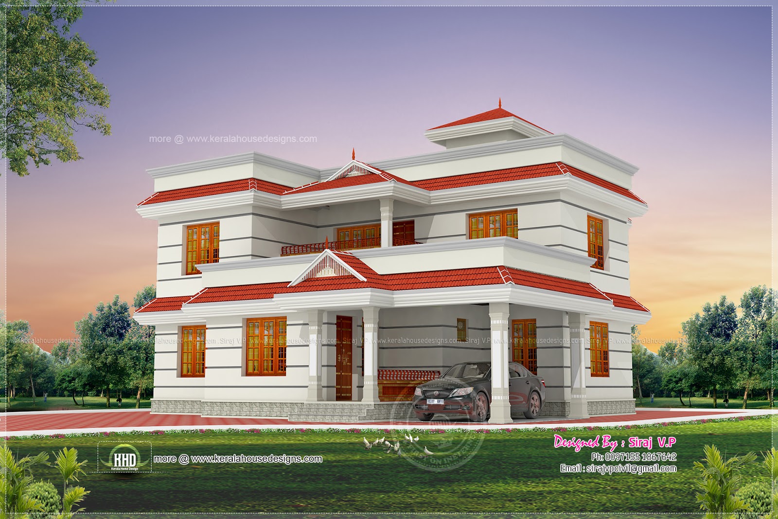 1990 square  feet  4 BHK house  elevation design  Kerala  