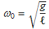 resonant angular frequency for a pendulum