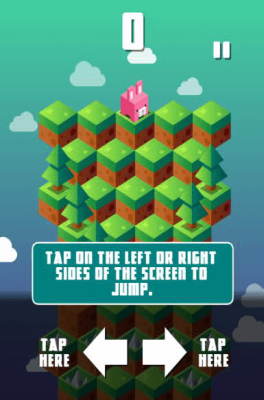 Iphone Webアプリ キューブの山をジャンプで下山するキュートな縦スクロールアクション Mountain Hop Webstjam