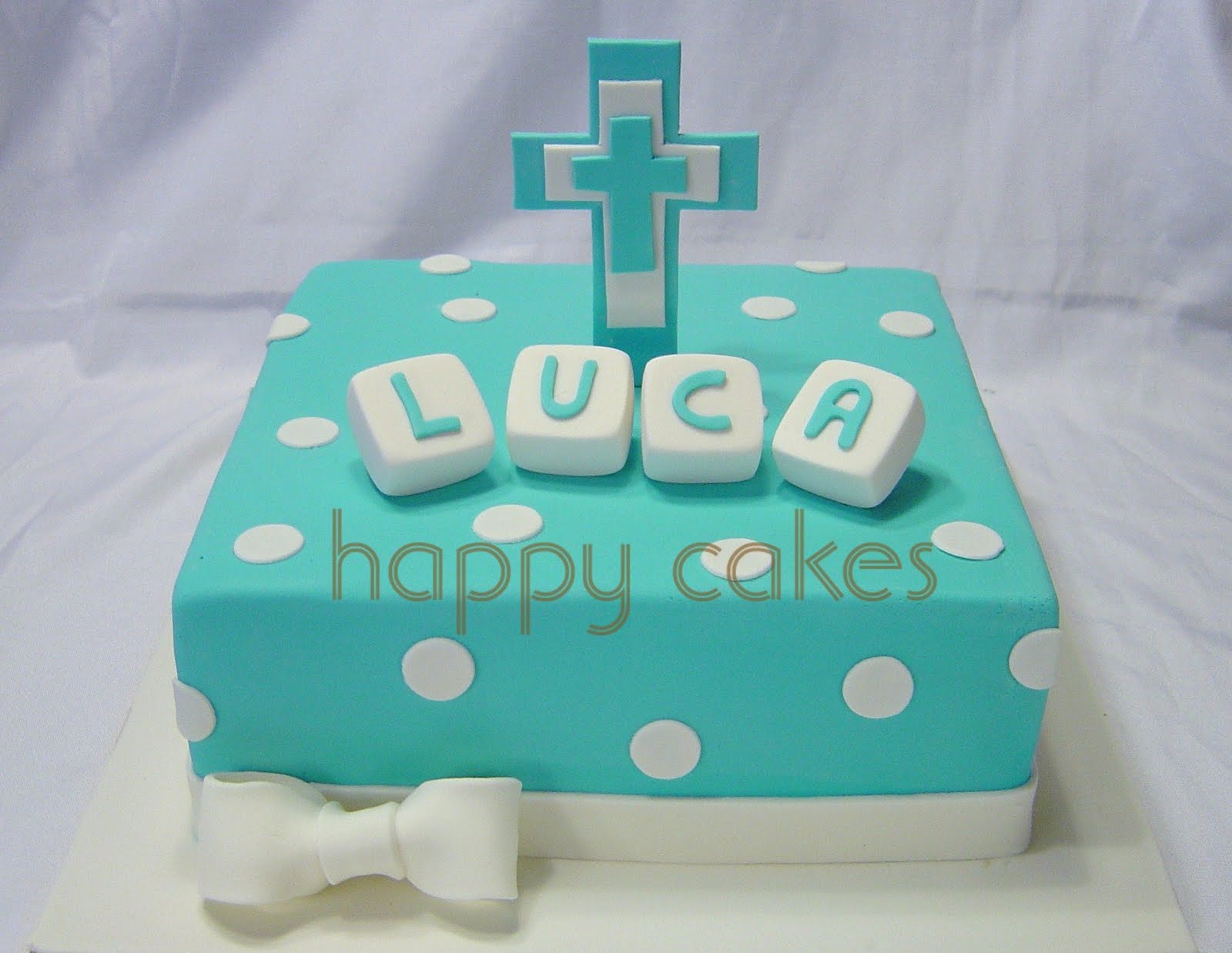 blue square wedding cake pictures Christening Cake.