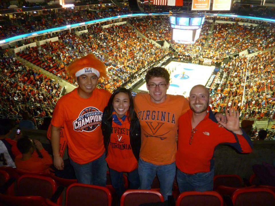 Watching University of Virginia beat Memphis Tigers in Raleigh during the 2014 NCAA March Madness Final Four tournament