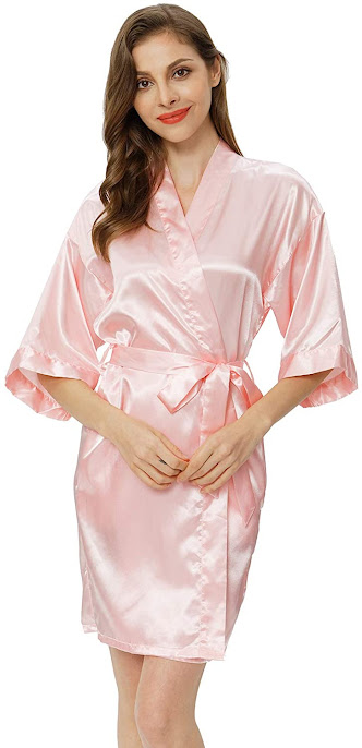 Women's Pink Satin Robes