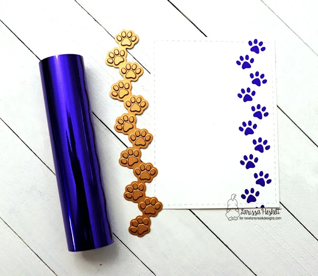 NEW Paw Prints Hot Foil Plate by Newton's Nook Designs using Therm O Web Deco Foil Hot Foil in Violet
