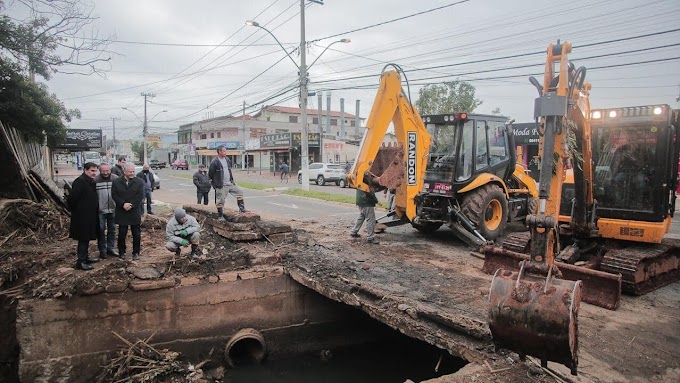 Marco Alba vistoria obras de combate aos alagamentos na região da Avenida dos Estados