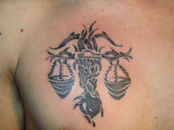libra sign tattoos. zodiac tribal tattoos. zodiac
