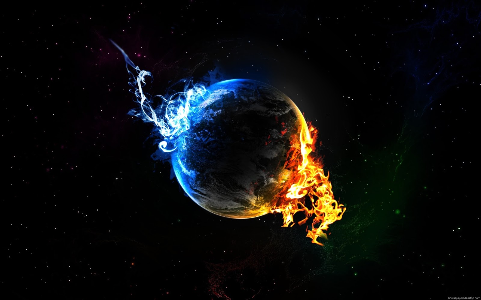 Earth Fire And Ice Wallpaper Background Galaxy Wallpaper