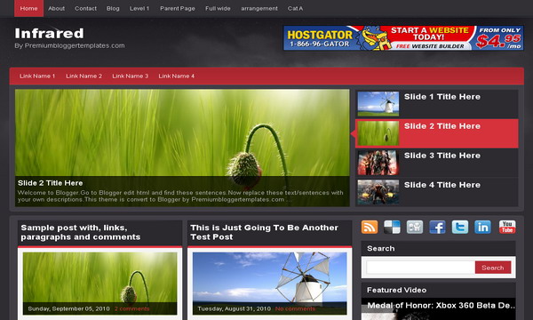 Infrared Blogger Template