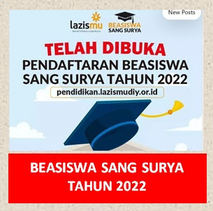 Pendaftaran Beasiswa Sang Surya Lazismu Tahun 2022