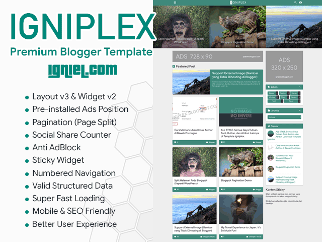 Download Igniplex - Tema Blogspot Premium Super Keren