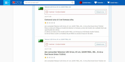 tepe cu televizoare la eMAG