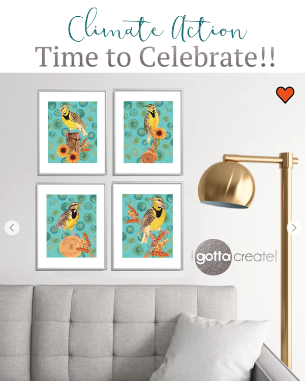Celebrate Climate Action with my Wall Art at I Gotta Create Society 6 shop