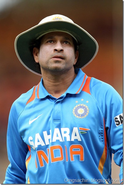 Sachin Tendulkar stands in the outfield during the One Day International match between India and Sri Lanka at Adelaide Oval on February 14, 2012 in Adelaide,, Australia.