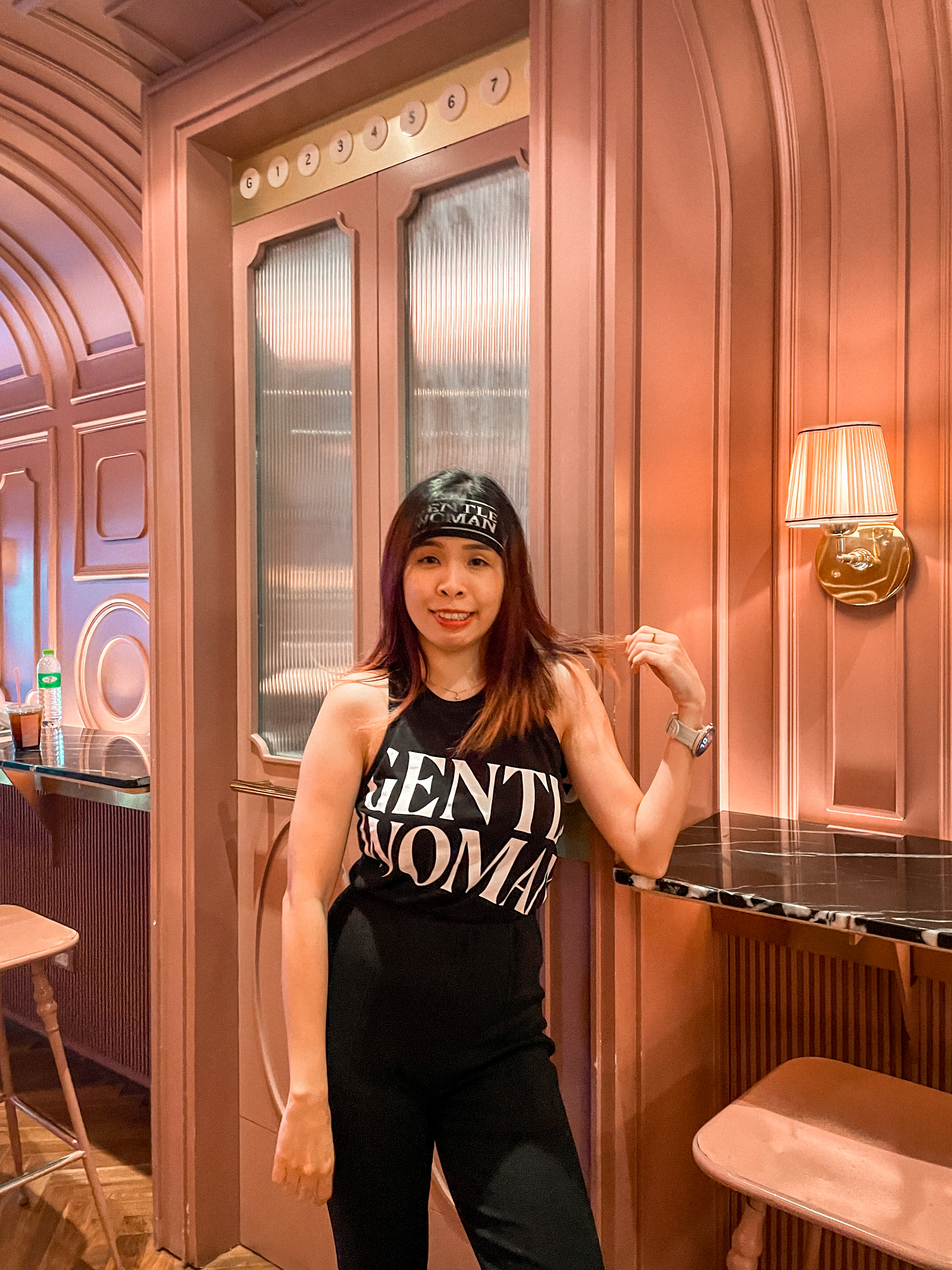 Gentlewoman Tank Top at The Cassette Coffee Pink Coffee Bar, Bangkok