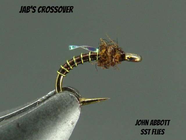 JAB's Crossover, Midge Emerger, Baetis Nymph, Spiderweb Thread. Hend's Wire, TMC Hooks