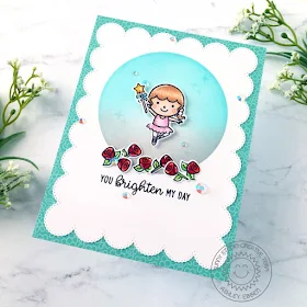 Sunny Studio Stamps: Tiny Dancers Frilly Frame Dies Everyday Card by Ashley Ebben