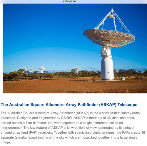 ASKAP Array in western Australia (Source: www.atnf.csiro.au)