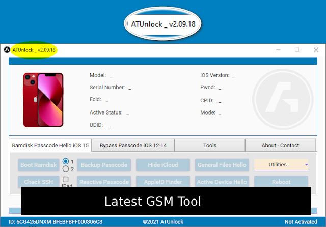 Download Latest ATUnlock Tool V2.09.18 Bypass Hello Screen Passcode 2024
