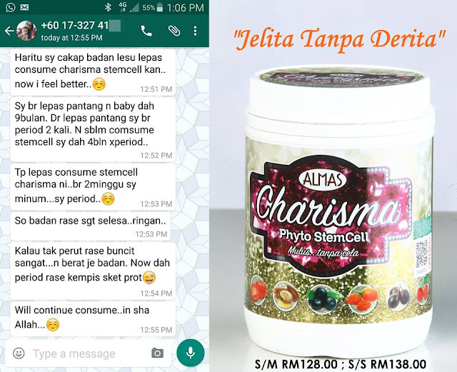 Testimoni Almas Charisma Phyto Stemcell