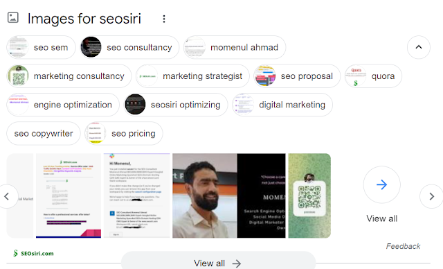 SEOSiri's service category tags