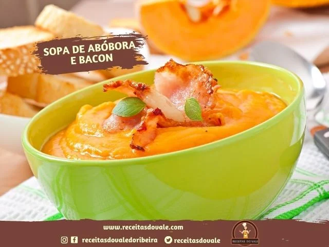 Receita de Sopa de Abóbora e Bacon