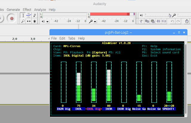 Audacity alsamixer Wolfson audio card