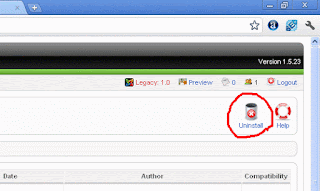 uninstall joomla extension