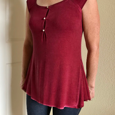 Red top refashioned and completed.