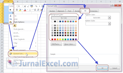 Cara Mewarnai Kolom di Excel Dengan Format Cells - JurnalExcel.com