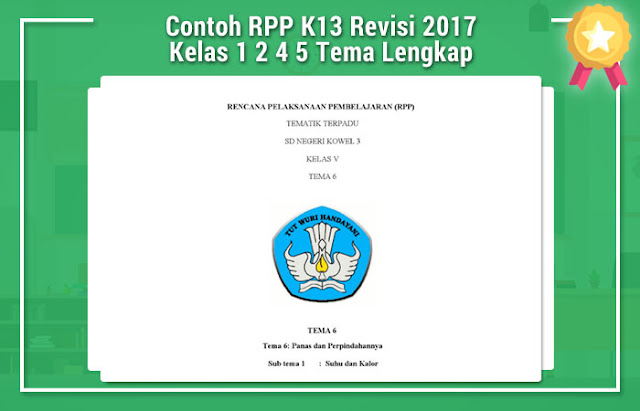 Contoh RPP K13 Revisi 2017 Kelas 1 2 4 5 Tema Lengkap