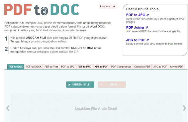 PDF2Doc is another site that provides a service to convert PDF.