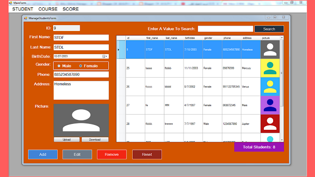 Students Information Management System Source Code In C C# Students Information System Source Code