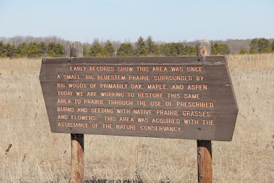 photo of prairie restoration sign at Wild River State Park