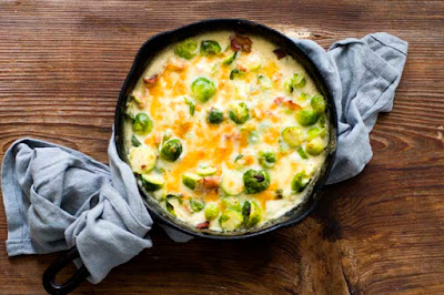Jalapeño bacon Brussels sprouts gratin | Homesick Texan