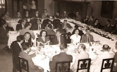 Comida de despedida del Match Internacional de Ajedrez Interclubs 1951 - Bas, Sola y Colomer