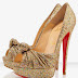 Gold Red Bottom Shoes for women