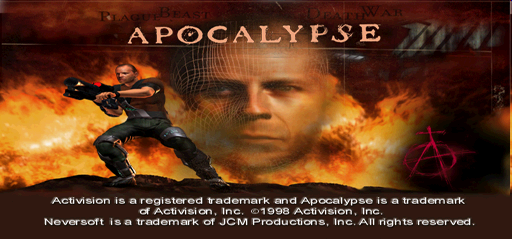 Apocalypse PlayStation title screen