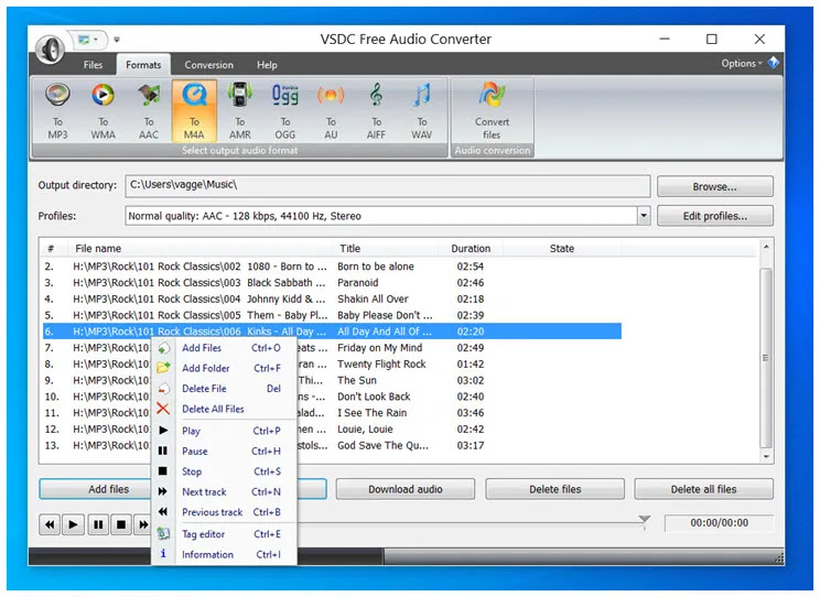 VSDC Free Audio Converter : Μετατροπέας αρχείων ήχου