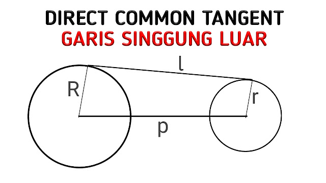 common external tangent between two circle / garis singgung persekutuan luar lingkaran