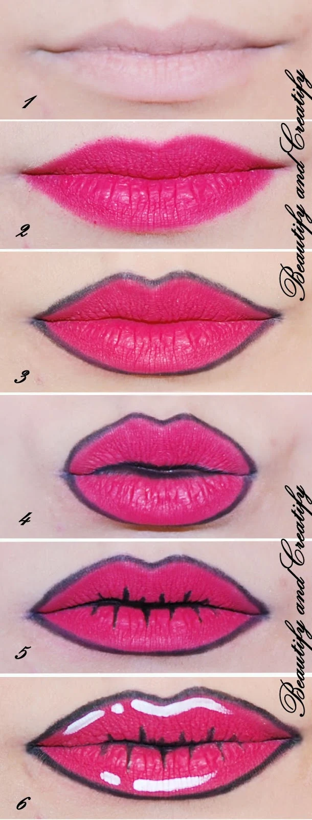 Pink Cartoon Lips Tutorial Step By Step Style Hunt World