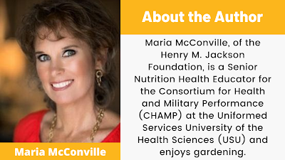 Maria McConville, of the Henry M. Jackson Foundation, is a senior nutrition health educator for the Consortium for Health and Military Performance (CHAMP) at the Uniformed Services University of the Health Sciences (USU).