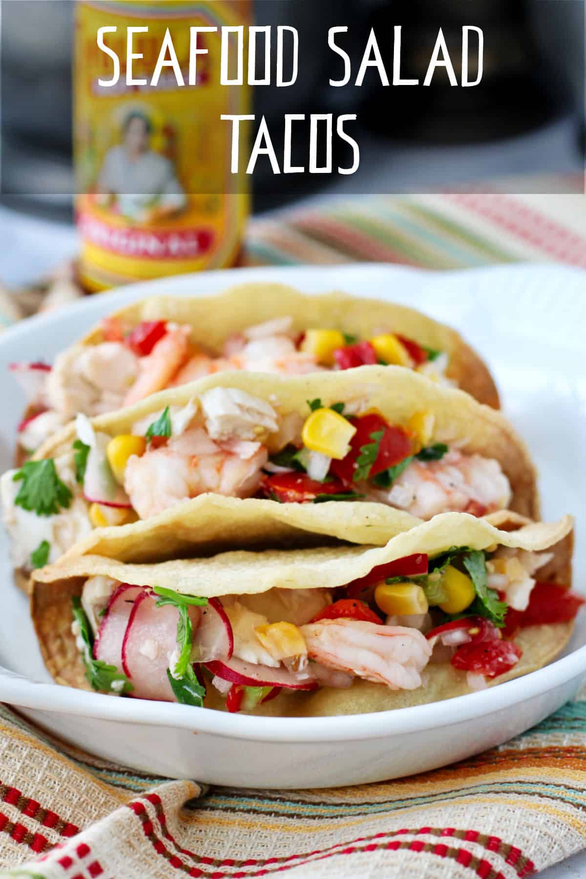 Seafood Salad Tacos on a Plate.