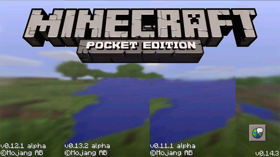Tela inicial das Versões antigas do Minecraft Pocket Edition