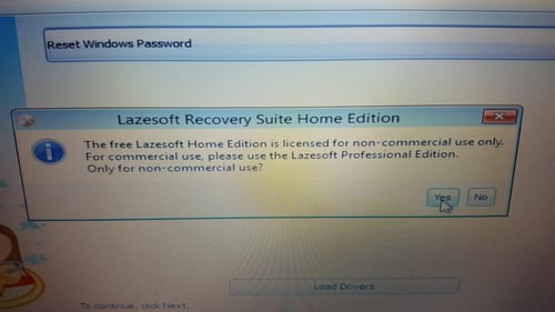 - الآن حذف كلمة المرور  Lazesoft