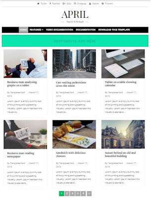 April Adsense Responsive Blogger Templates Without Footer Credit