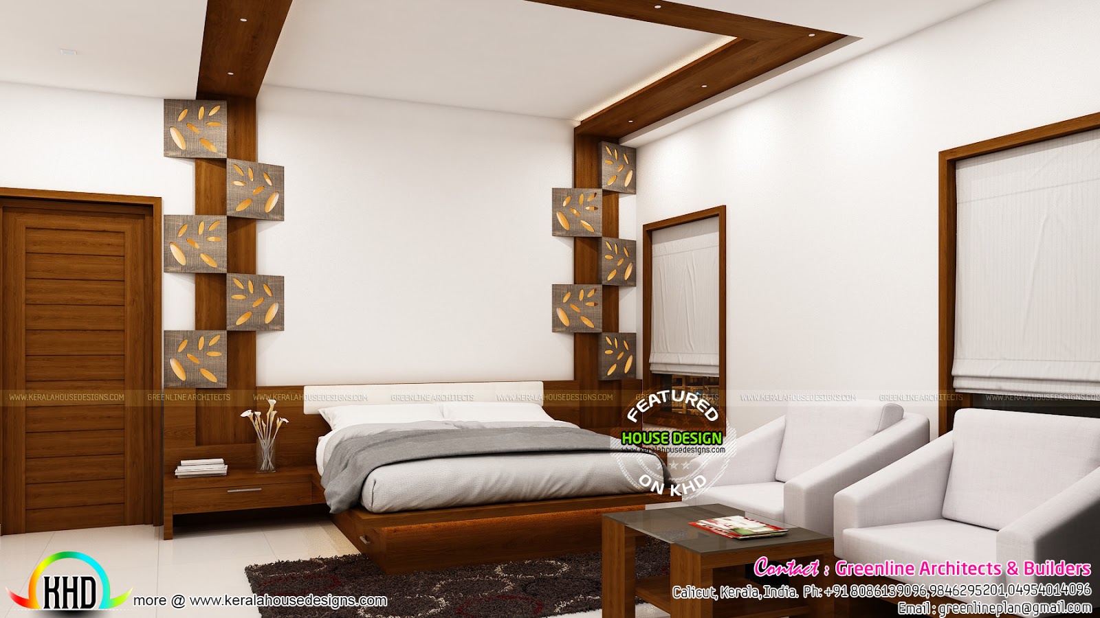Interior designs of Master bedroom - Kerala home design and floor plans